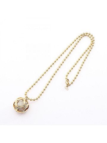 Christian Dior Christian Dior Dior Ball Necklace Jewelry GP (Gold Plated) Metal Rhinestone Women's Gold Tone Silver Clear (view 2)