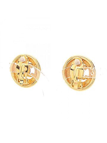 Chanel Chanel Coco Mark Earrings, Gold Plated (GP), Women's, Tone (view 2)