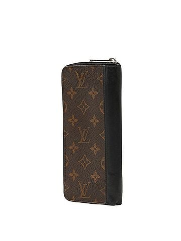 Louis Vuitton Louis Vuitton Monogram Macassar Zippy Wallet Vertical Round Zipper Long M60109 Noir Black Brown Leather Women's LOUIS VUITTON (view 2)