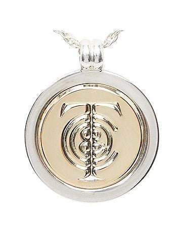 Tiffany & Co. Tiffany &amp; Co. T&amp;C Coin Pendant Necklace, SV925 Sterling Silver, 18K Yellow Gold (750), Women's. (view 2)