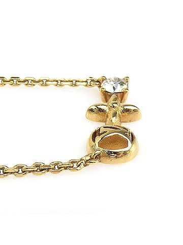 Louis Vuitton Louis Vuitton Petit Metal Rhinestone Necklace, Gold, Women's, M00368 e62159i (view 2)