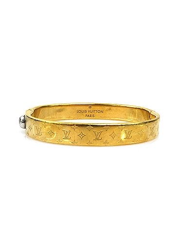 Louis Vuitton Louis Vuitton LOUIS VUITTON Bracelet Cuff Nanogram Metal Gold Men's Women's M00252 h32432a (view 1)