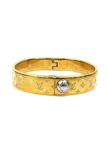 Louis Vuitton Louis Vuitton LOUIS VUITTON Bracelet Cuff Nanogram Metal Gold Men's Women's M00252 h32432a (view 2)