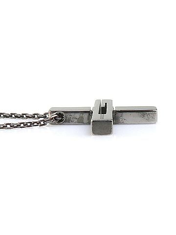 Gucci Gucci necklace, sterling silver 925, gunmetal, men's, h32427a (view 2)