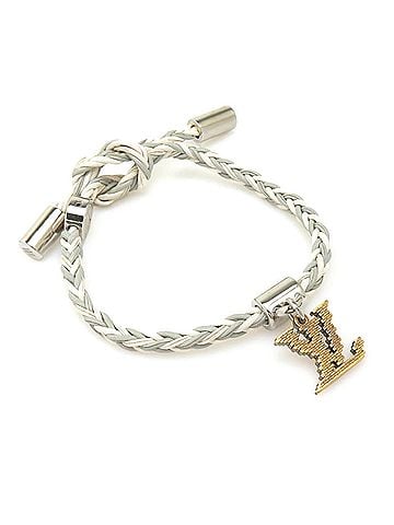 Louis Vuitton Louis Vuitton Friendship Bracelet, Leather, Metal, Gray, Off-White, Gold, Silver, Women's, MP225E e62158k (view 1)