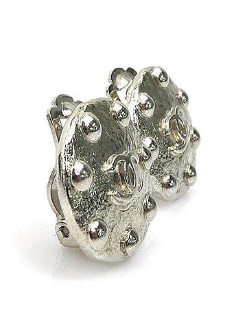 Chanel Chanel earrings, Coco Mark design, metal, silver, women's, e62151i (view 2)