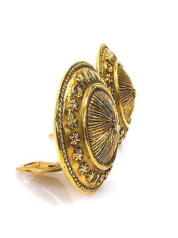 Chanel Chanel earrings, metal, gold, women's, e62148a (view 2)