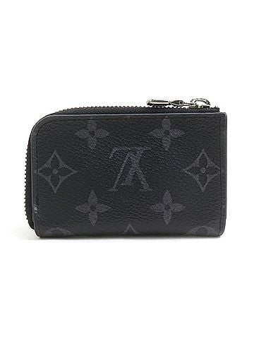 Louis Vuitton Louis Vuitton LOUIS VUITTON Wallet/Coin Purse Monogram Eclipse Portemonnaie Jour Black Gray Men's M63536 e62144j (view 2)