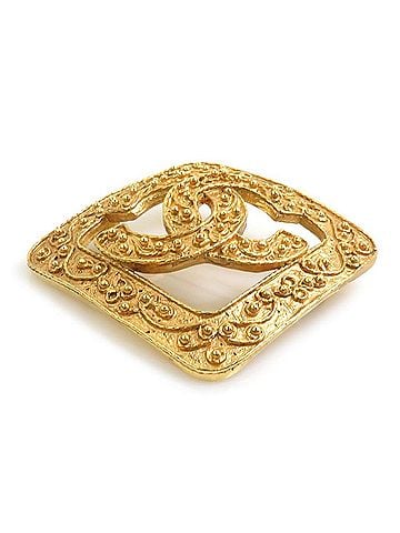Chanel Chanel brooch, Coco Mark, metal, gold, women's, e62147a (view 2)