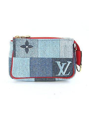 Louis Vuitton Louis Vuitton Monogram Denim Micro Pochette Accessoires M68760 Blue Red Mini Pouch Patchwork Wallet/Coin Case LOUIS VUITTON (view 1)