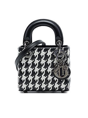Dior Micro Calfskin Houndstooth Embossed Macro Lady Dior (view 1)