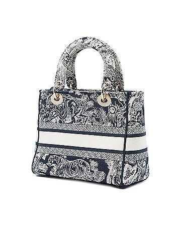 Dior Medium Embroidered Canvas Toile de Jouy Lady D Lite (view 2)