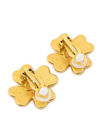 Chanel CC Clover Clip On Earrings (view 2)