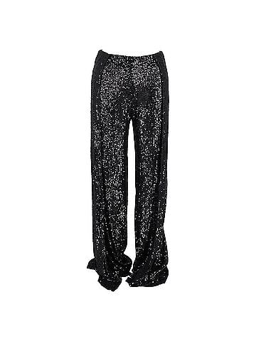 Tom Ford Tom Ford Sequinned Wide-leg Trousers In Black Polyester (view 1)