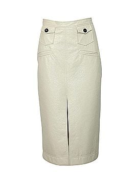 ALEXACHUNG Alexa Chung Midi Pencil Skirt in White Cream PVC (view 1)