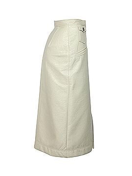 ALEXACHUNG Alexa Chung Midi Pencil Skirt in White Cream PVC (view 2)