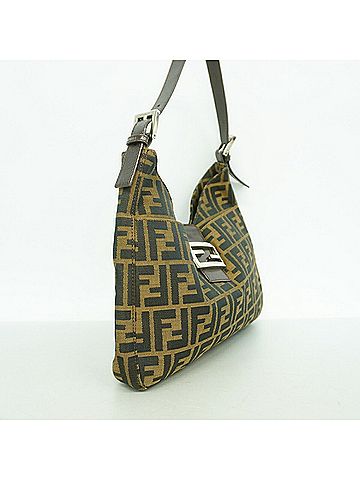 Fendi Fendi Zucca Nylon Canvas Shoulder Bag, Brown, Women's (view 2)