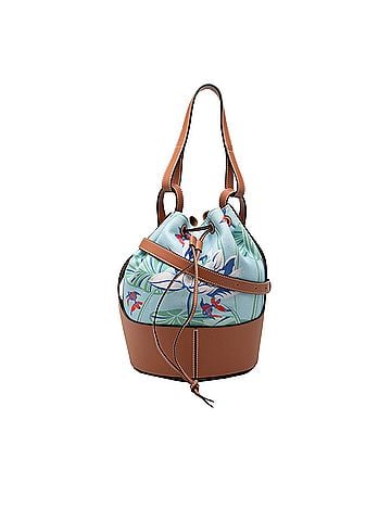 Loewe Paulas Ibiza Small Canvas Mermaid Print Balloon Drawstring Bucket Bag (view 1)
