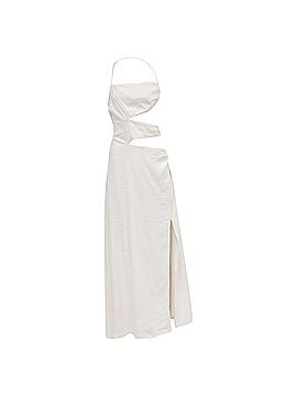 Cult Gaia Cult Gaia Cut-Out Side-Slit Halter Strap Maxi Dress in White Linen (view 1)