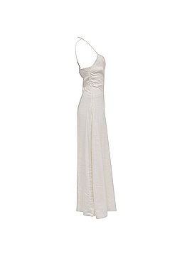 Cult Gaia Cult Gaia Cut-Out Side-Slit Halter Strap Maxi Dress in White Linen (view 2)