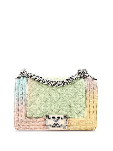 Chanel Rainbow Boy Flap Bag Quilted Painted Caviar Small (view 1)