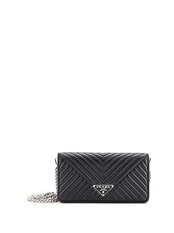 Prada Wallet on Chain Diagramme Quilted Leather Small (view 1)