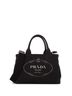 Prada 100% Canvas Plain Black Canapa Tote Canvas Mini One size - photo 1