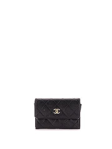 Chanel CC Flap Card Case Quilted Caviar (view 1)