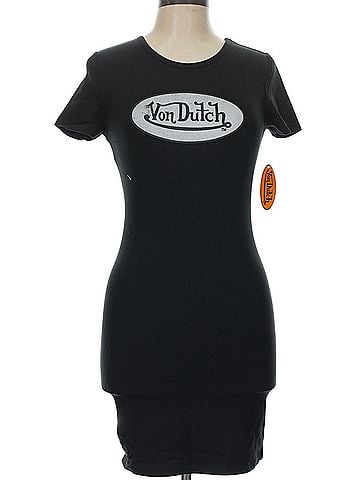 Von Dutch Von Dutch black bodycon T-shirt dress Active Dress (view 2)