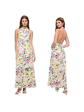 Abercrombie & Fitch Premium Linen High Neck Maxi Dress Casual Dress (view 1)