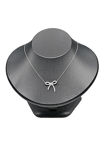 Tiffany & Co. Tiffany &amp; Co. Ribbon Necklace, Pt950 Platinum, Diamond, Approx. 5.25g. (view 2)