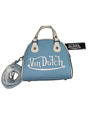Von Dutch Sky Blue Logo Satchel (view 2)