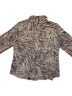 Michael Kors 100% Polyester Animal Print Multi Color Brown Black Button-Down Shirt Size L - photo 2