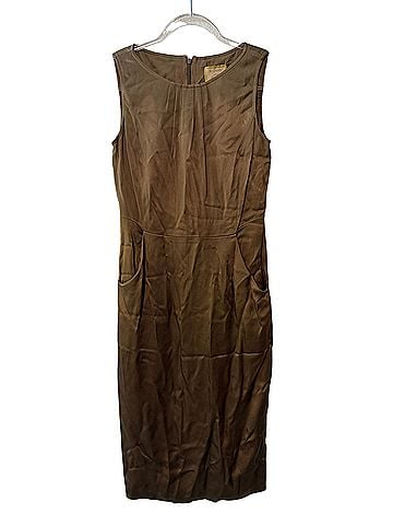 St. John Gold Sleeveless Sheath Dress Cocktail Dress (view 1)