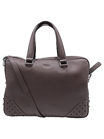 Tod's Tod's Studded Briefcase in Brown Leather (view 1)
