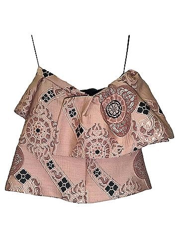 Dries Van Noten Dries van Noten Strapless Ruffled Top in Pink Polyester (view 2)
