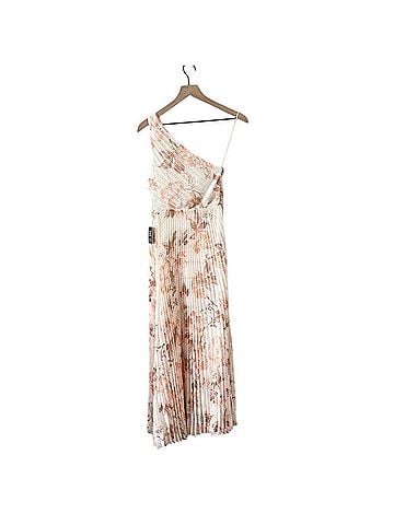 Express One-Shoulder Floral Pleated Maxi Dress Cocktail Dress (view 2)
