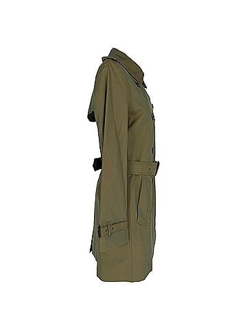 Burberry Burberry Double-Breasted Belted Trench Coat in Olive Cotton (view 2)