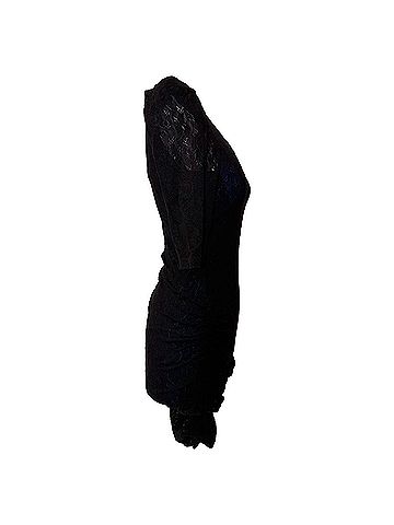 Sandro Sandro Lace Mini Dress in Black Polyamide (view 2)