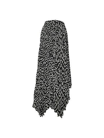 Isabel Marant Isabel Marant Alena Asymmetric Pleated Printed Midi Skirt in Black Chiffon (view 1)
