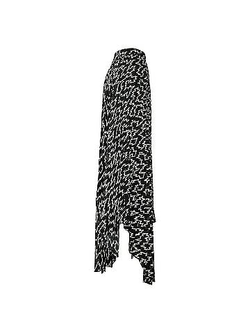 Isabel Marant Isabel Marant Alena Asymmetric Pleated Printed Midi Skirt in Black Chiffon (view 2)