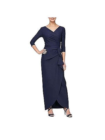Alex Evenings Compression Surplice Draped Cocktail Dress (view 1)