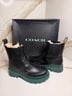 Coach 100% Leather Black Green Boots Size 6 1/2 - photo 3