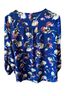 Apt. 9 100% Polyester Floral Blue Long Sleeve Blouse Size L - photo 2