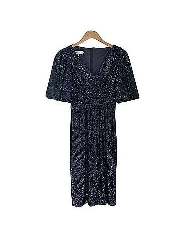 Teri Jon by Rickie Freeman Draped Sequin Sheath Dress Cocktail Dress (view 2)