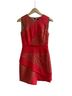 BCBGMAXAZRIA 100% Polyester 55% Viscose 26% Cotton 19% Nylon Red Tan Cocktail Dress Size 0 - photo 1