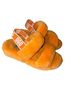 Ugg 100% Sheepskin Solid Orange Sandals Size 8 - photo 1