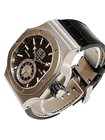 Bvlgari Bulgari Daniel Roth Chronosprint Watch, Total Weight 147.3g, Stainless Steel, Genuine Leather Strap, Quartz Movement, Black Dial, BRE56BSLDCHS (view 2)