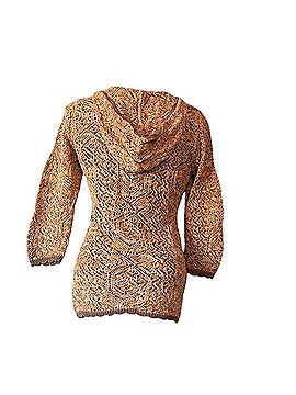 DKNY V-Neck Hooded Sweater 3/4 Sleeve Blouse (view 2)