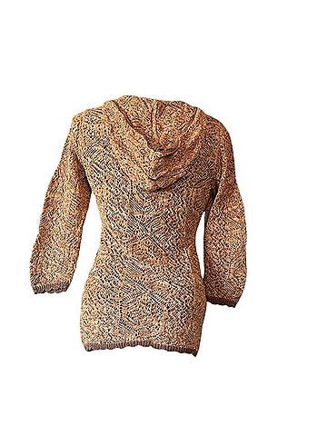 DKNY V-Neck Hooded Sweater 3/4 Sleeve Blouse (view 2)